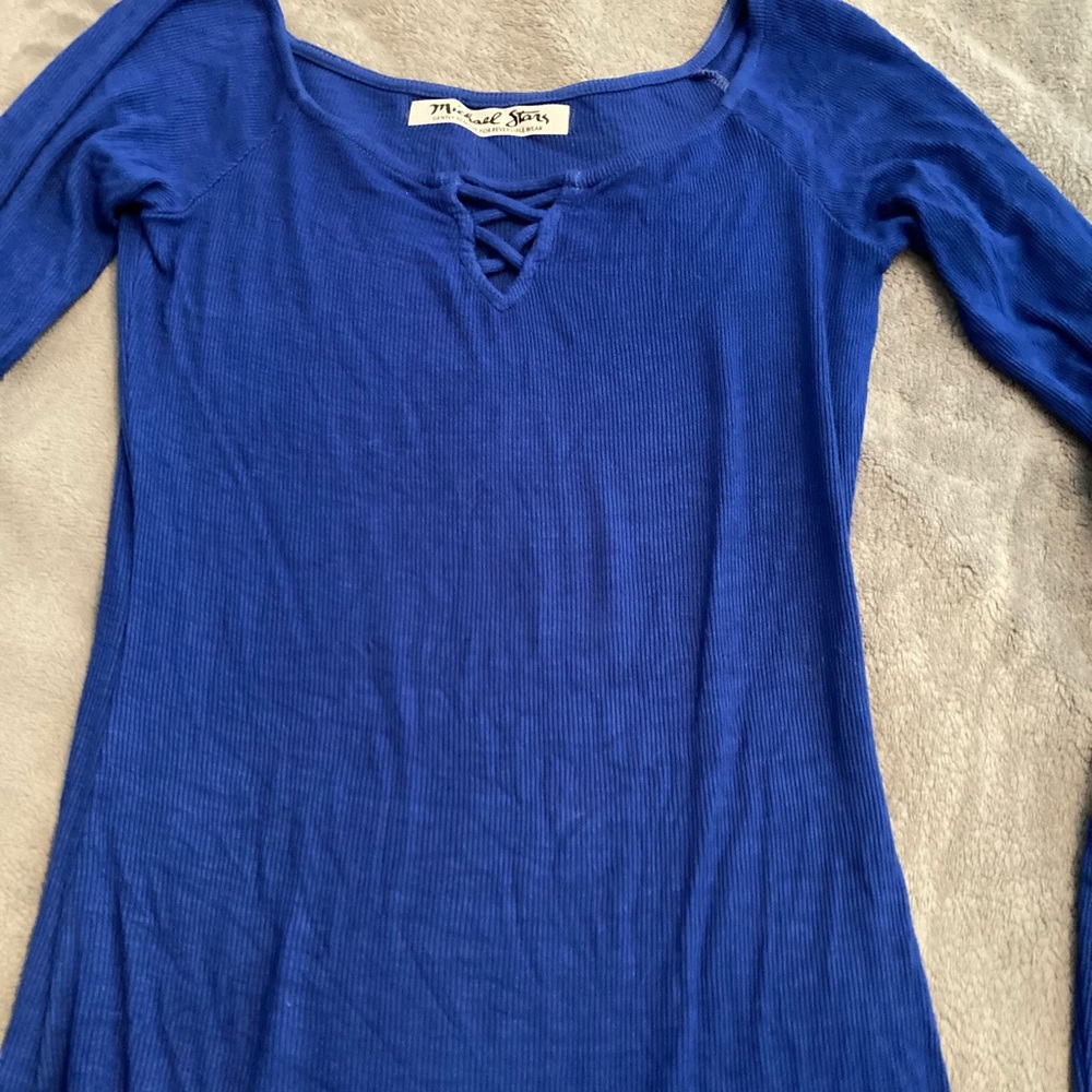 Michael Stars Royal Blue Ribbed Top NWOT - Picture 2 of 4